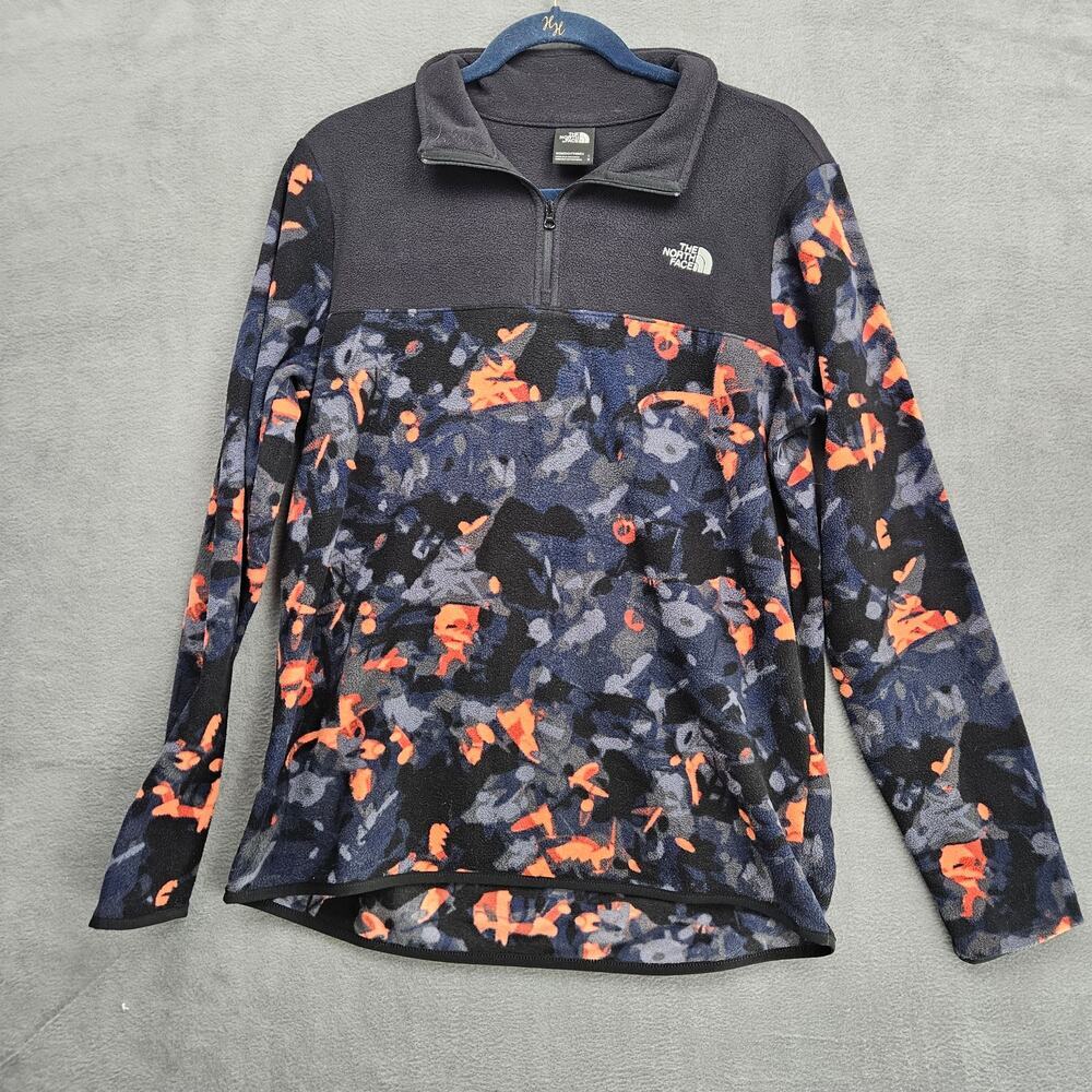 The North Face Floral Print Fleece Quarter Zip Pullover Women’s Large Outdoor